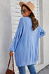 Open Front Cable Sleeve Long Cardigan